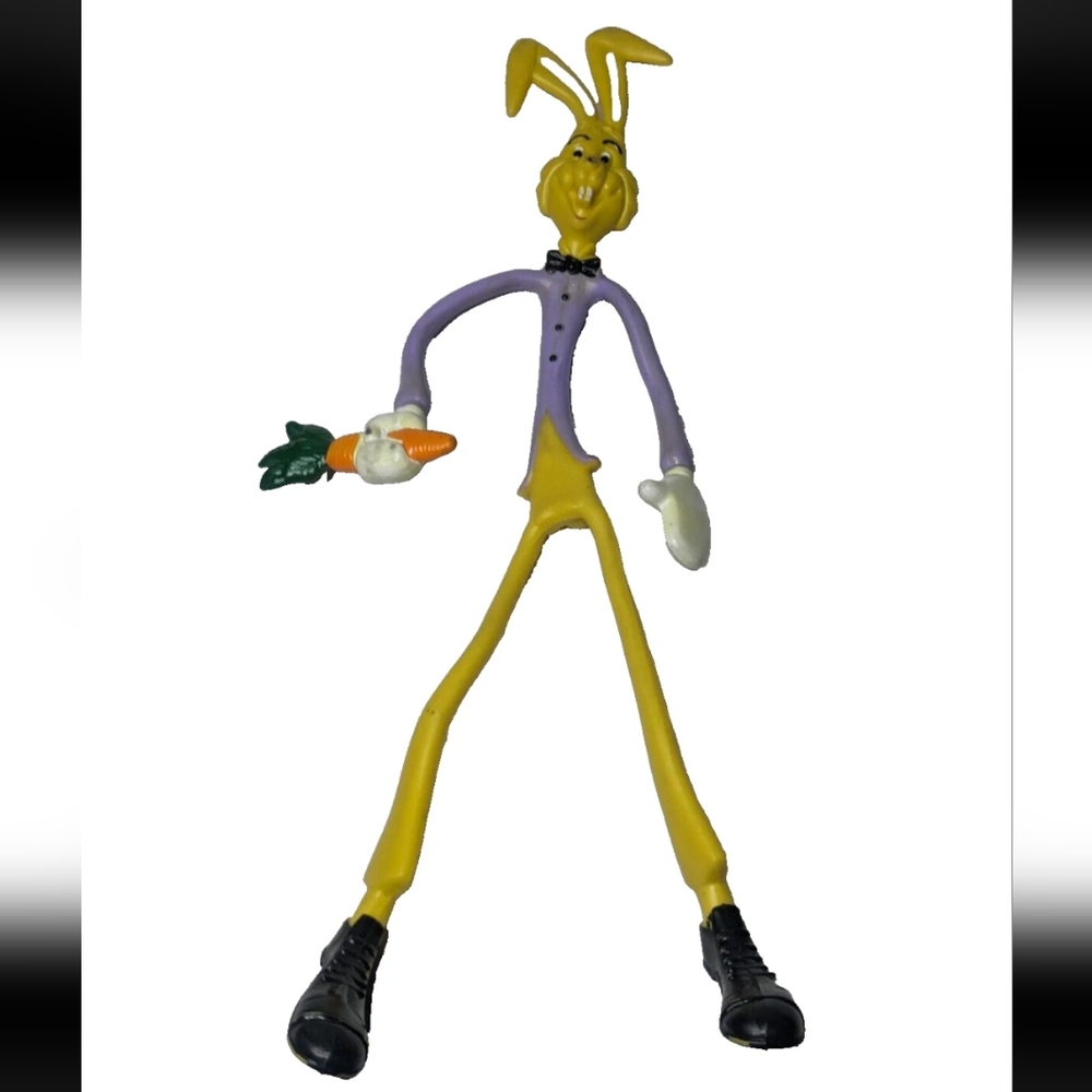 Vintage Bendable Yellow Easter Bunny Figurine